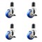 Service Caster 3 Inch 316SS Blue Poly Swivel 1-7/8 Inch Expanding Stem Caster Set Brake SCC SCC-SS316EX20S314-PPUBBLUE-TLB-178-4 - alternate 4